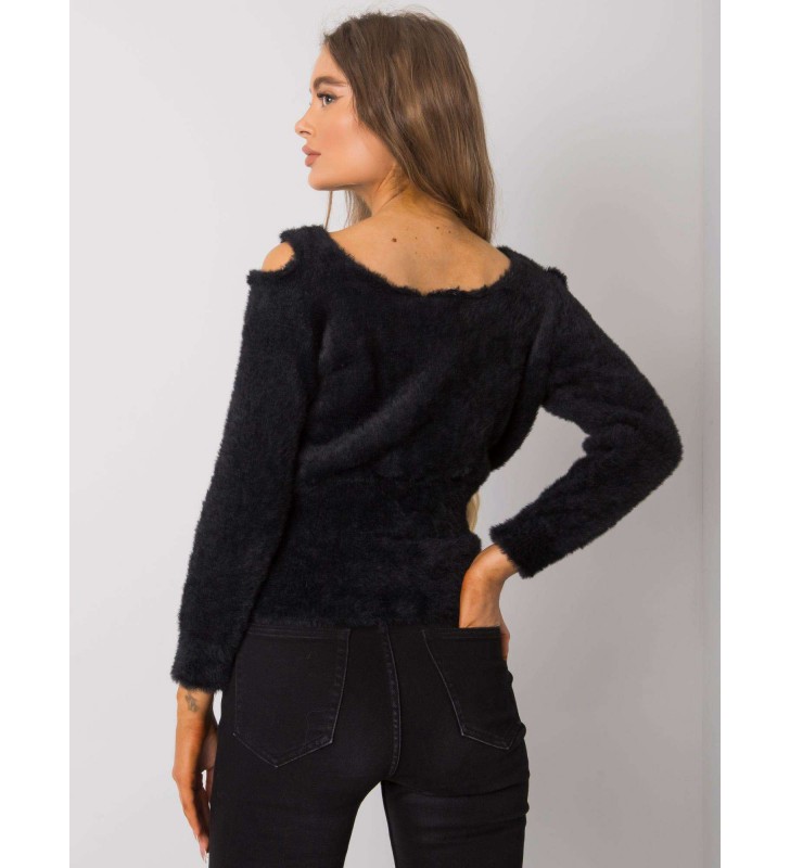 Sweter z odkrytymi ramionami LC-SW-7033.27X czarny