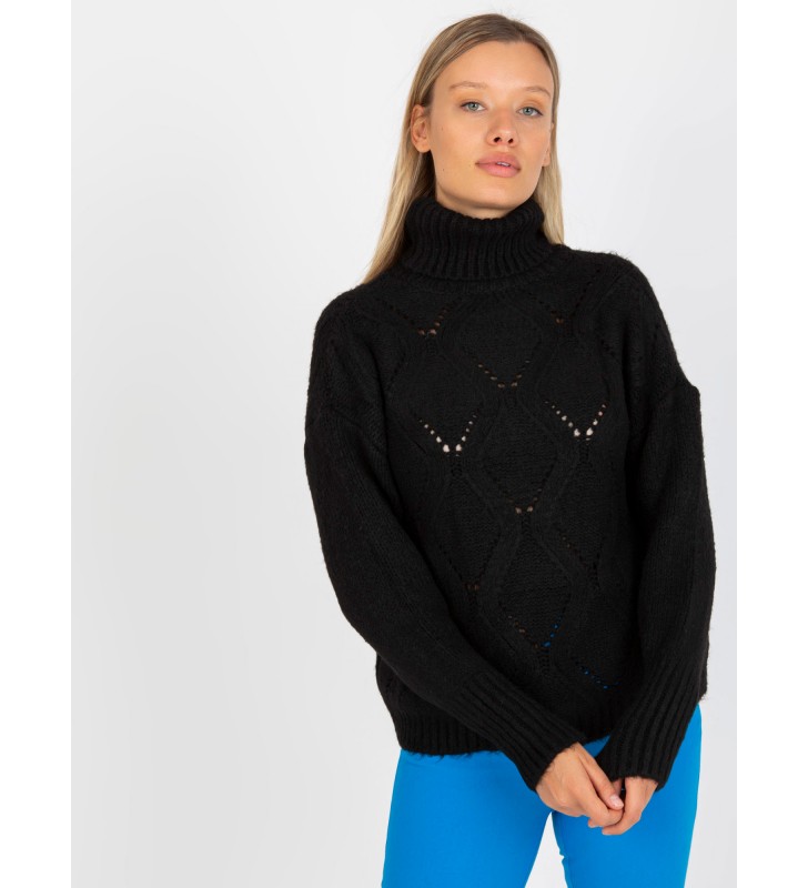 Sweter z golfem LC-SW-3019.05P czarny