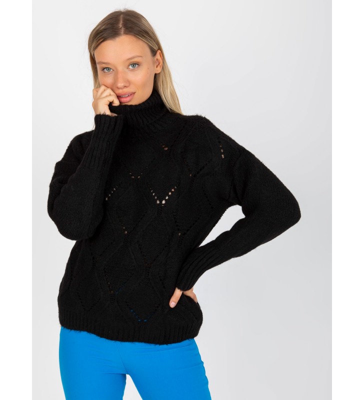 Sweter z golfem LC-SW-3019.05P czarny