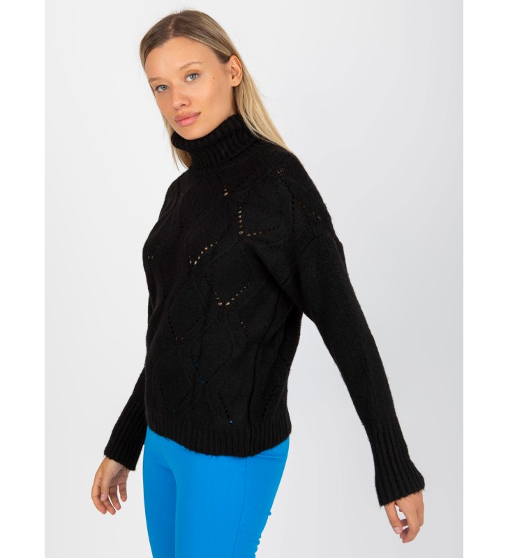 Sweter z golfem LC-SW-3019.05P czarny