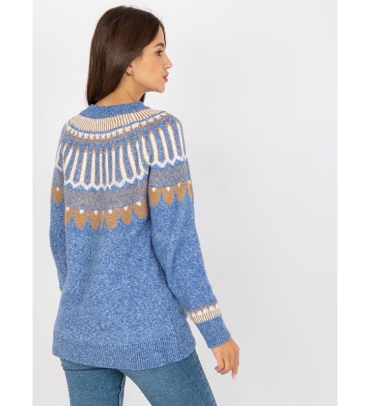 Sweter klasyczny LC-SW-0342.06X niebieski