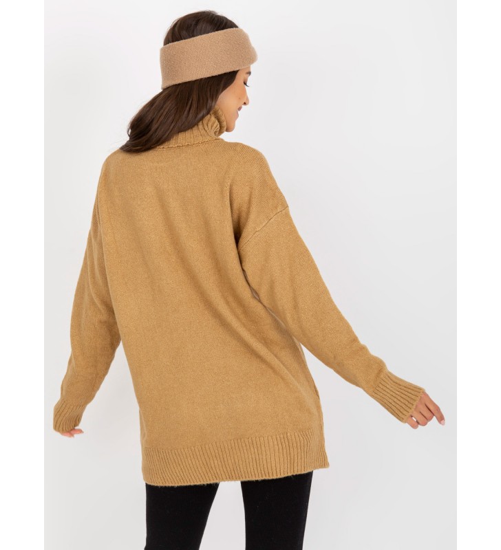 Sweter z golfem LC-SW-0331.89P camelowy