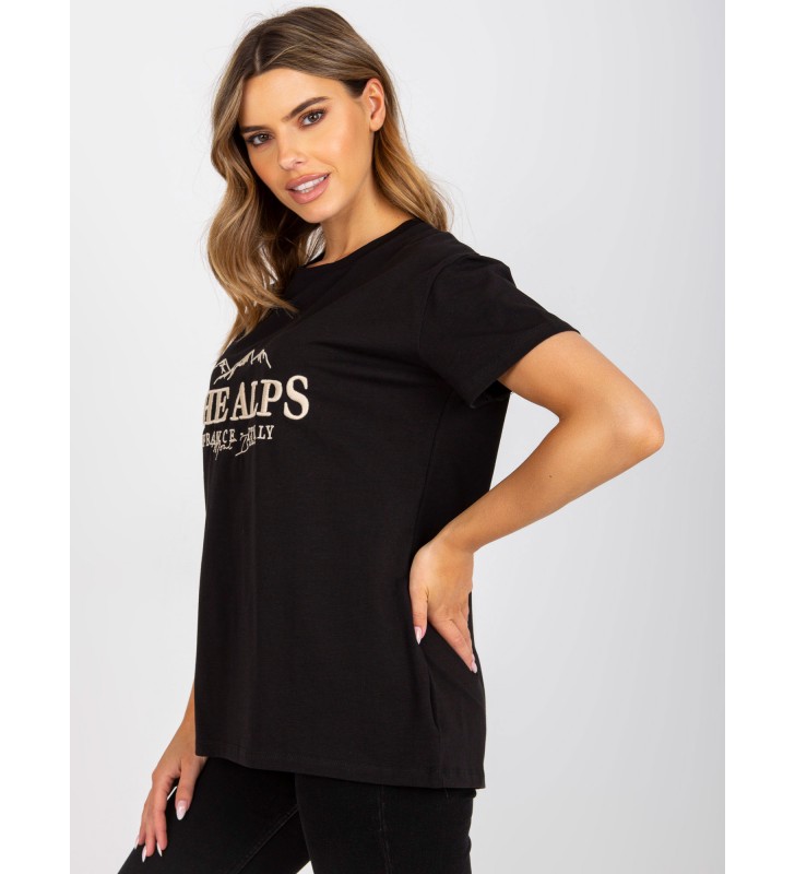 T-shirt one size FA-TS-7720.43P czarno-beżowy