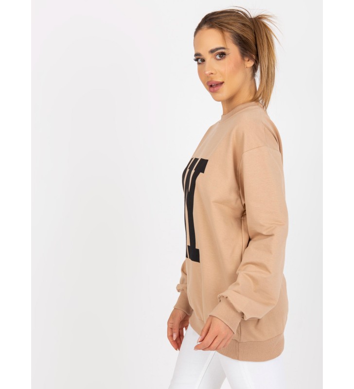 Bluza z nadrukiem FA-BL-7950.64 beżowy