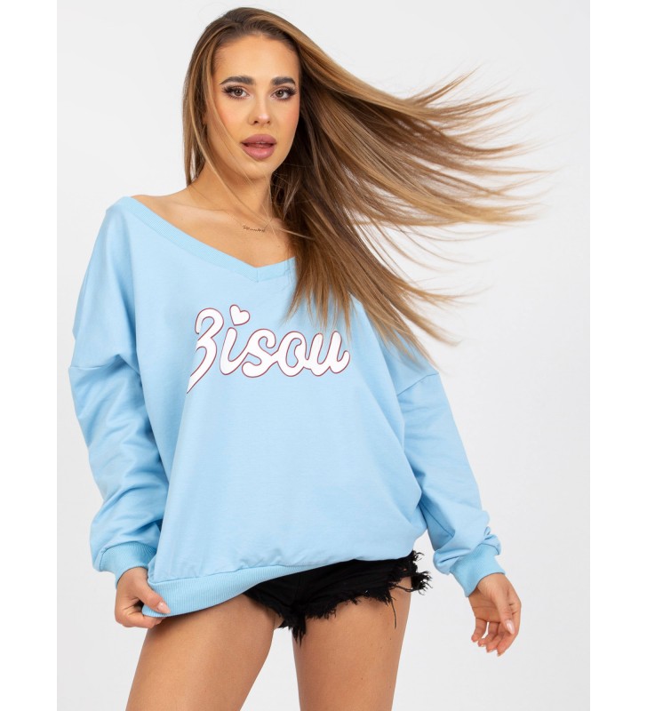 Bluza z nadrukiem FA-BL-7917.55 jasny niebieski