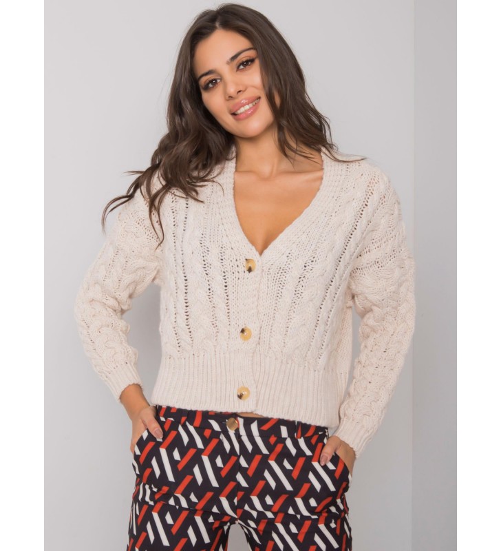 Sweter rozpinany D90031J90792A2 beżowy