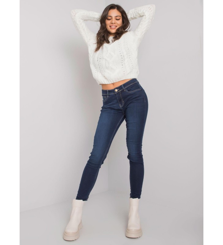 Spodnie jeans jeansowe D85035C62220D253 ciemny niebieski