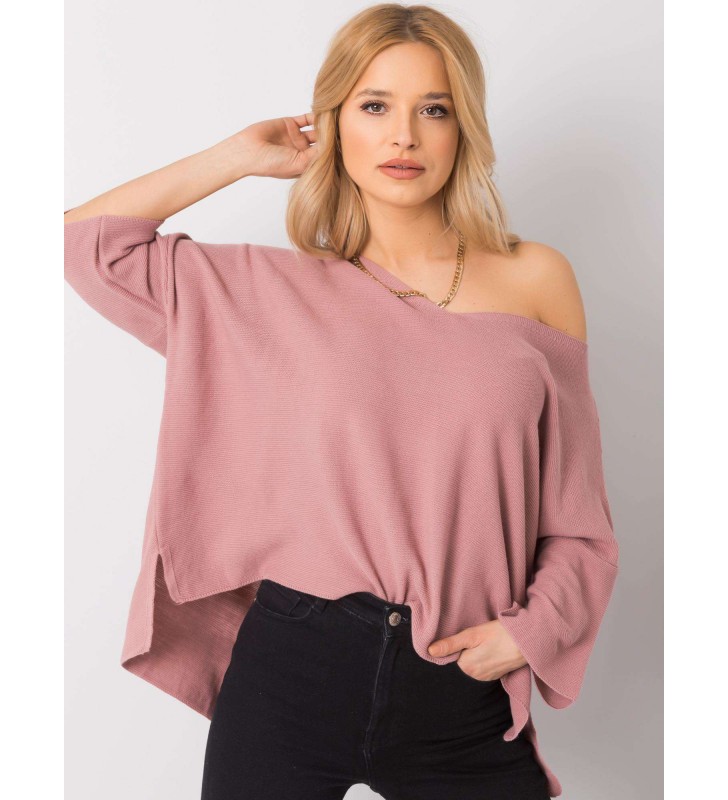 Sweter oversize 269-SW-15515.02 ciemny różowy