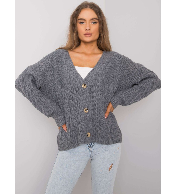 Sweter rozpinany TW-SW-BI-22022.97 ciemny szary