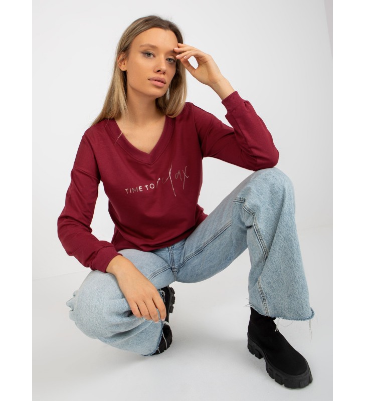 Bluzka longsleeves RV-BZ-8355.41X bordowy