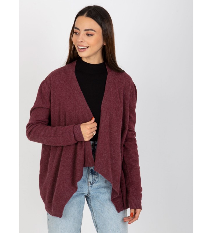 Sweter kardigan VI-SW-17308.60P bordowy