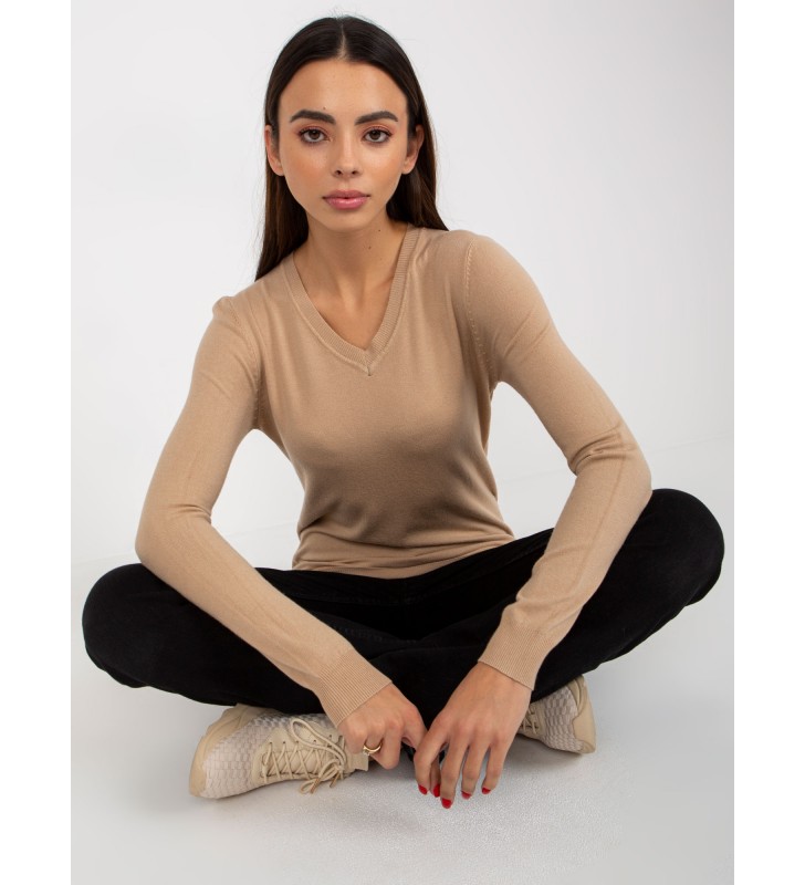 Sweter klasyczny NM-SW-J52002.70 ciemny bezowy