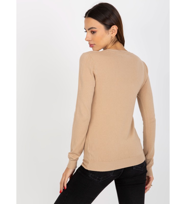 Sweter klasyczny NM-SW-J52002.70 ciemny bezowy