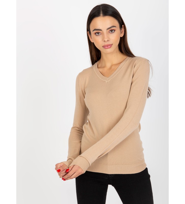 Sweter klasyczny NM-SW-J52002.70 ciemny bezowy