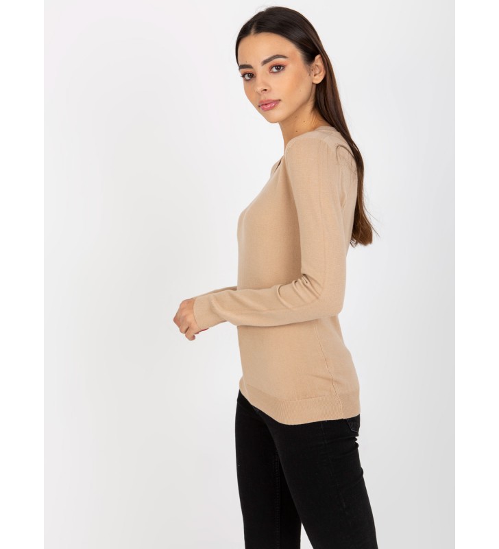 Sweter klasyczny NM-SW-J52002.70 ciemny bezowy