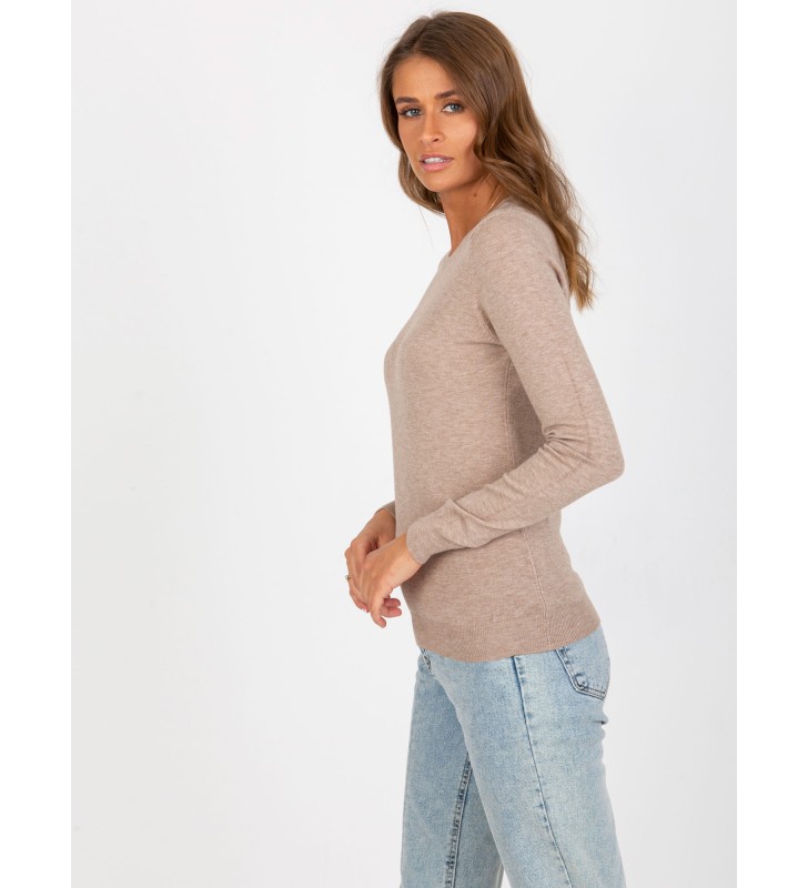 Sweter klasyczny NM-SW-J52001.06P ciemny bezowy