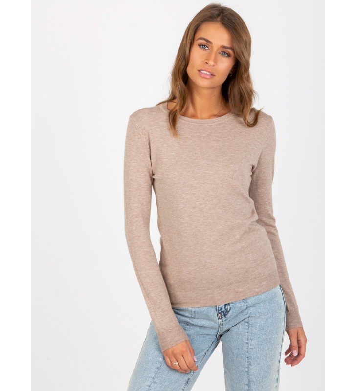 Sweter klasyczny NM-SW-J52001.06P ciemny bezowy