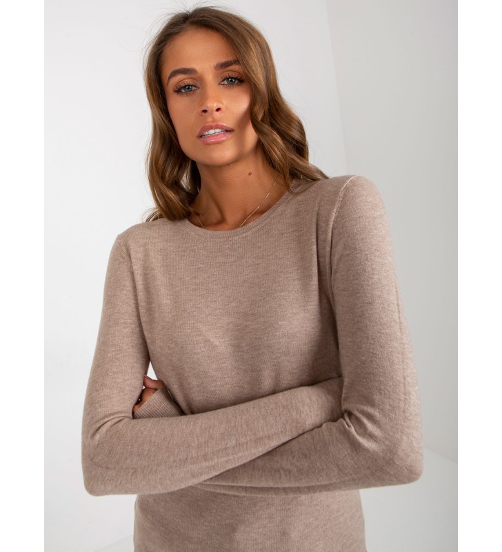 Sweter klasyczny NM-SW-J52001.06P ciemny bezowy