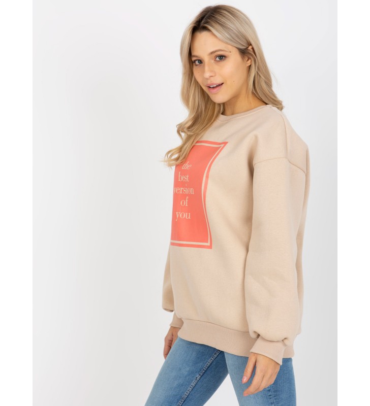 Bluza z nadrukiem EM-BL-617-3.15P beżowy