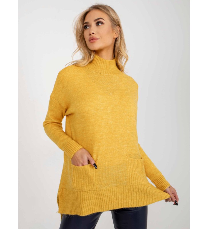 Sweter oversize RV-SW-7051.95P żółty