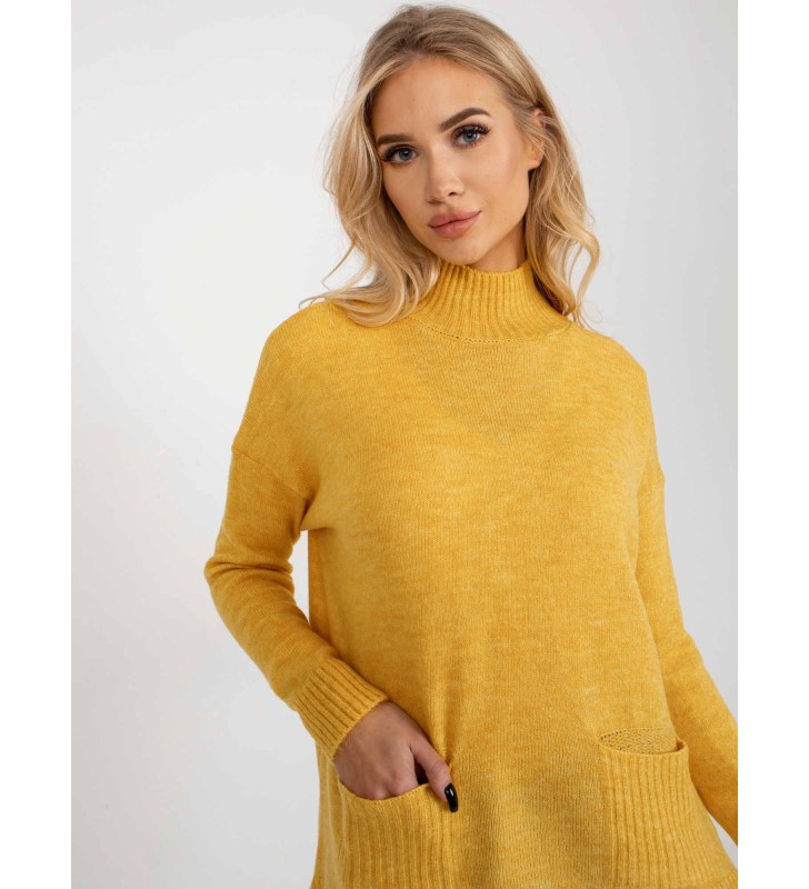 Sweter oversize RV-SW-7051.95P żółty