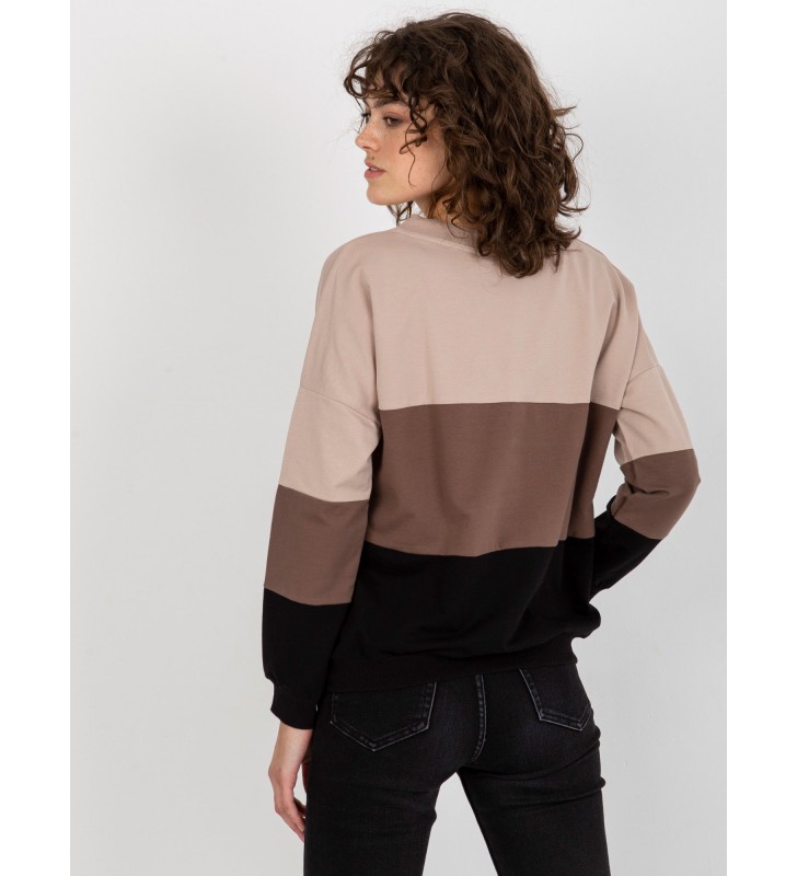 Bluza bez kaptura RV-BL-8328.34X czarno-beżowy