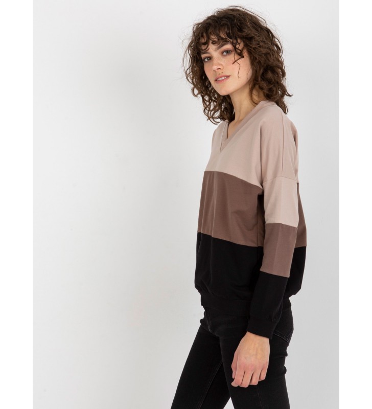 Bluza bez kaptura RV-BL-8328.34X czarno-beżowy