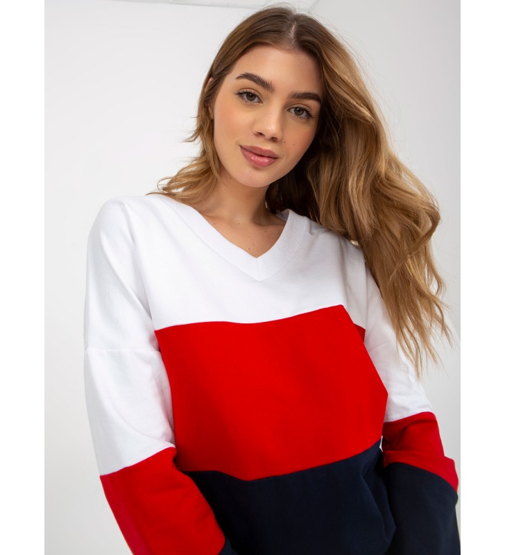 Bluza bez kaptura RV-BL-8328.86P biało-granatowy