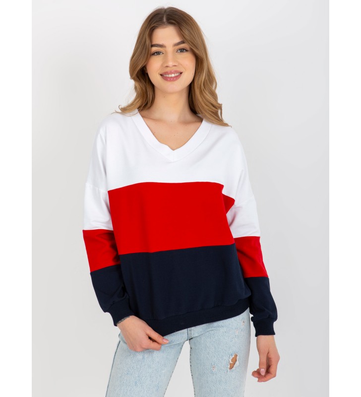 Bluza bez kaptura RV-BL-8328.86P biało-granatowy