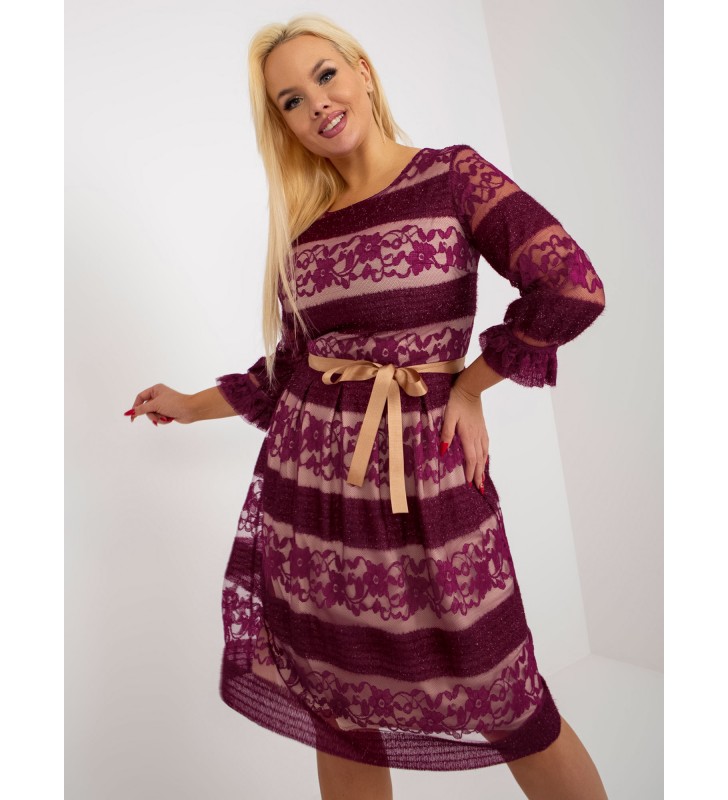 Sukienka plus size LK-SK-507356.01 fioletowy