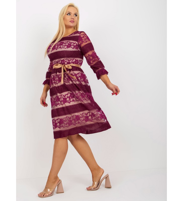 Sukienka plus size LK-SK-507356.01 fioletowy