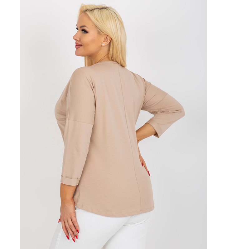 Bluzka plus size RV-BZ-8484.15P beżowy