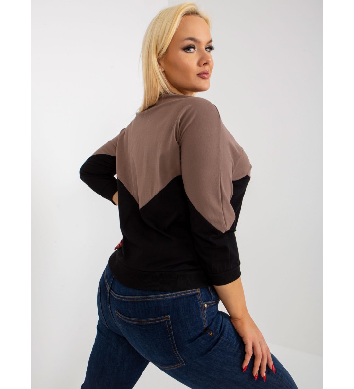 Bluzka plus size RV-BZ-8462.40P brązowy