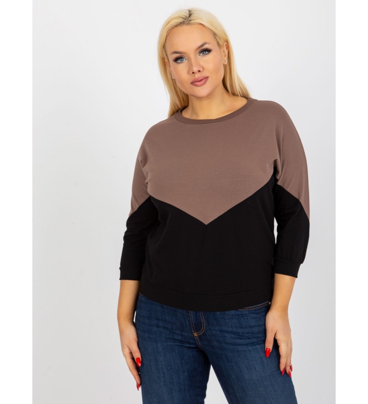 Bluzka plus size RV-BZ-8462.40P brązowy