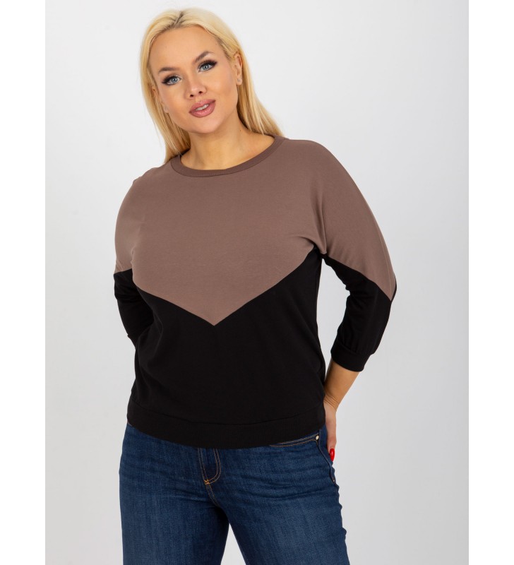 Bluzka plus size RV-BZ-8462.40P brązowy