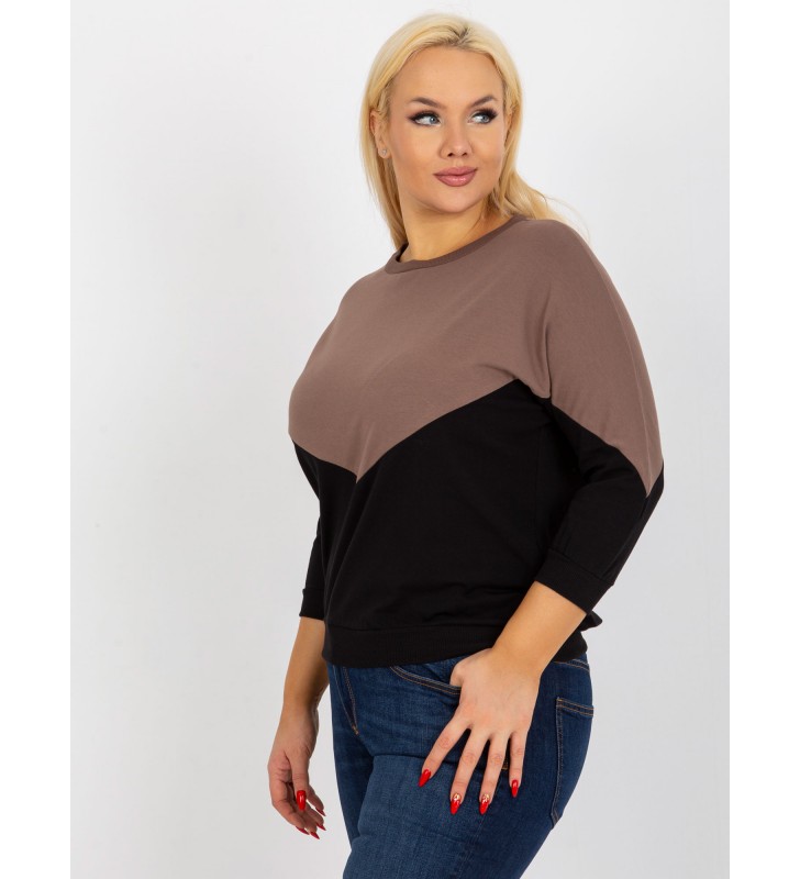 Bluzka plus size RV-BZ-8462.40P brązowy