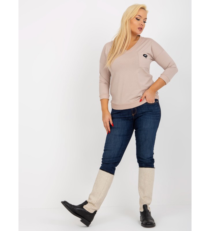 Bluzka plus size RV-BZ-8475.81 beżowy