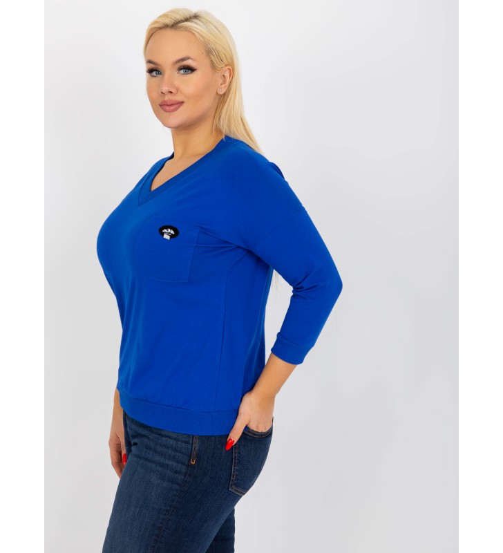 Bluzka plus size RV-BZ-8475.81 ciemny niebieski