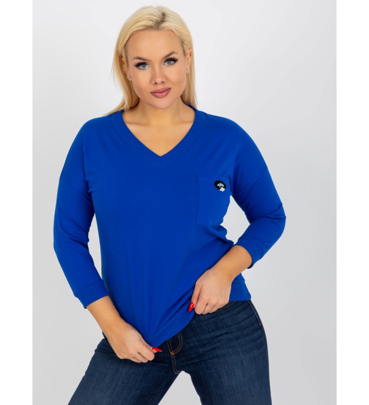 Bluzka plus size RV-BZ-8475.81 ciemny niebieski