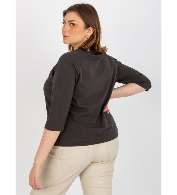 Bluzka plus size RV-BZ-8458.01P ciemny khaki