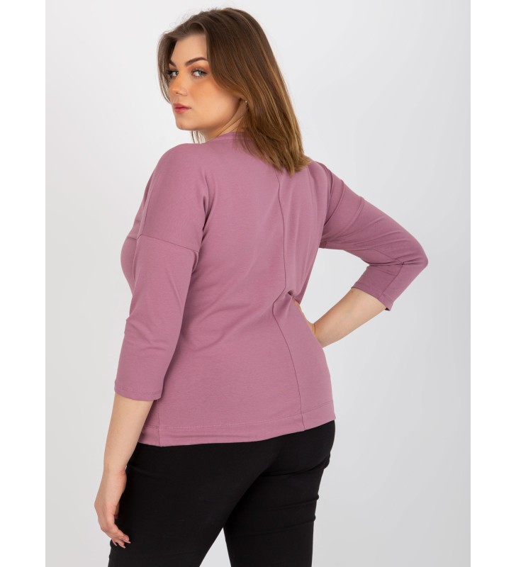 Bluzka plus size RV-BZ-8454.20P ciemny różowy