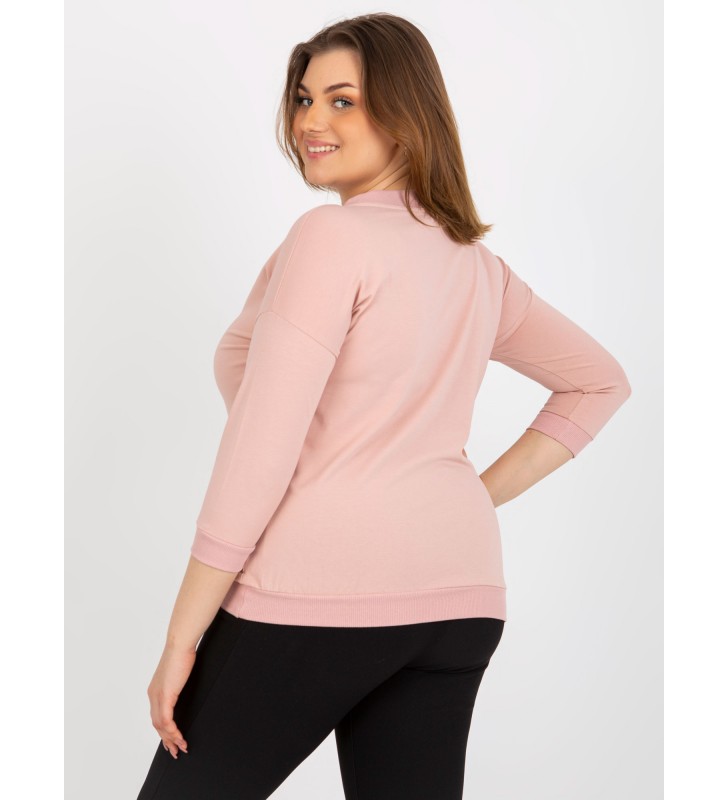 Bluzka plus size RV-BZ-8472.97 jasny różowy