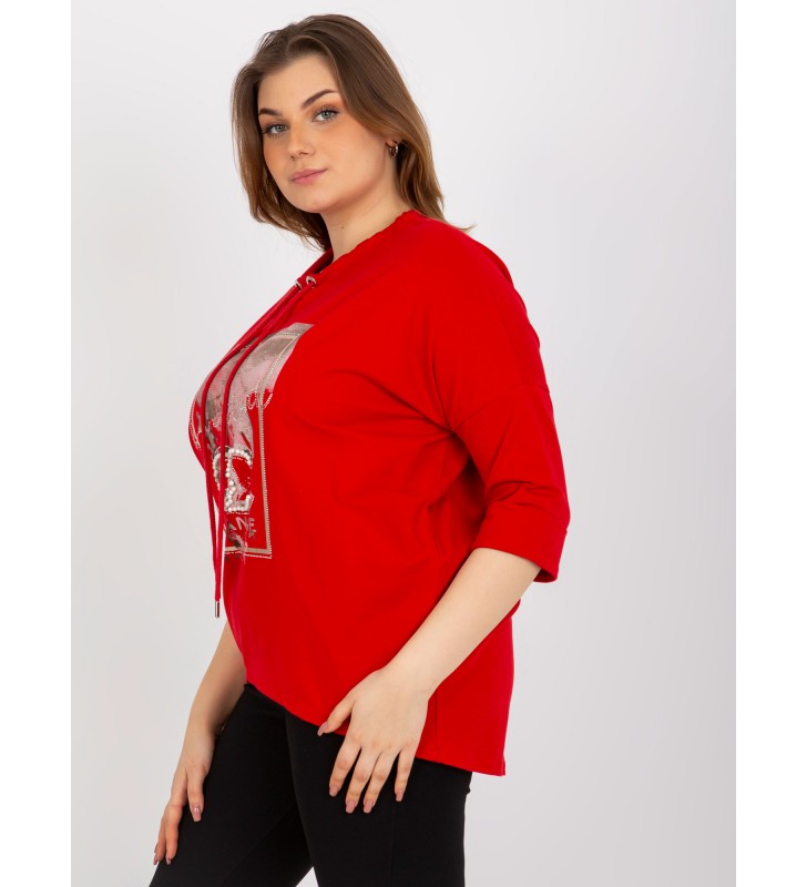 Bluzka plus size RV-BZ-8456.35 czerwony