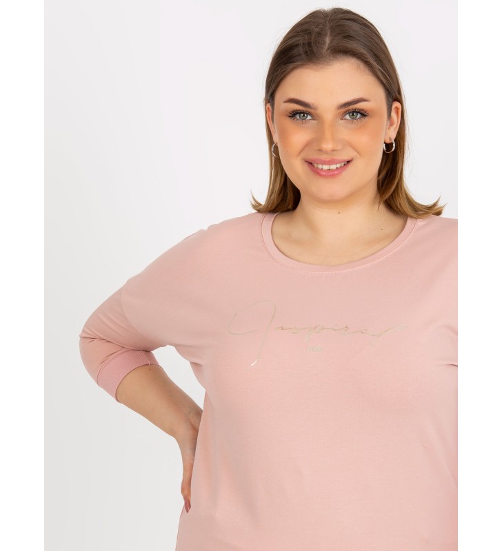 Bluzka plus size RV-BZ-8483.69P jasny różowy