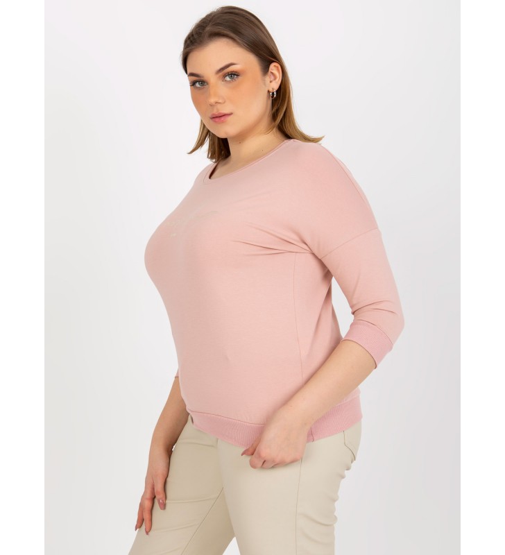 Bluzka plus size RV-BZ-8483.69P jasny różowy