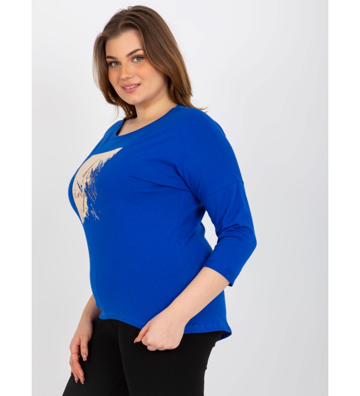 Bluzka plus size RV-BZ-8484.15P ciemny niebieski