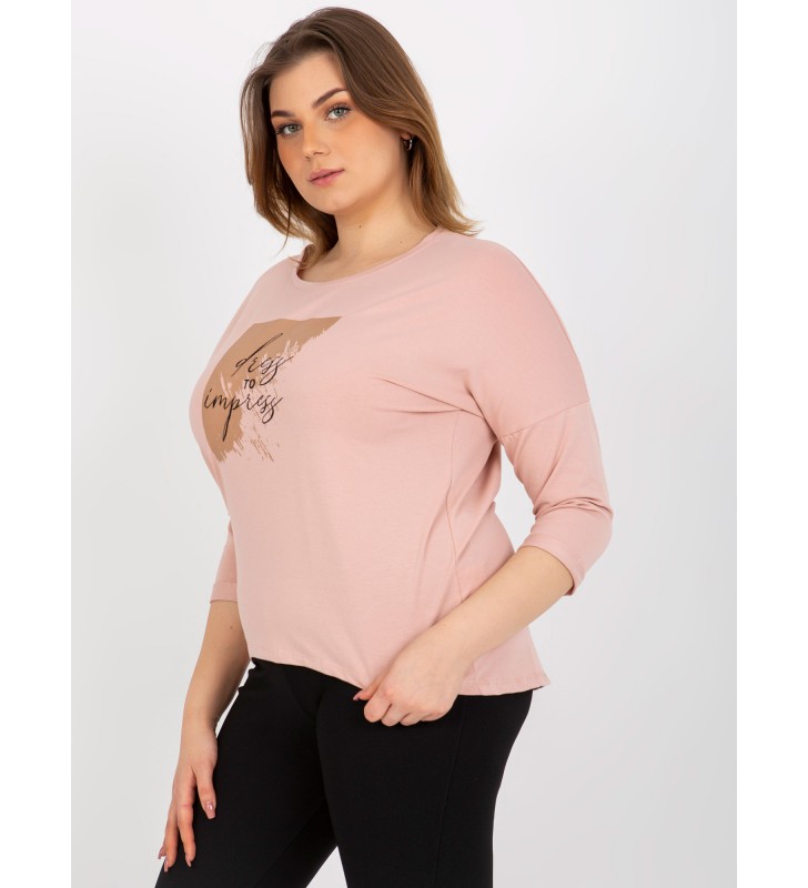 Bluzka plus size RV-BZ-8484.15P jasny różowy