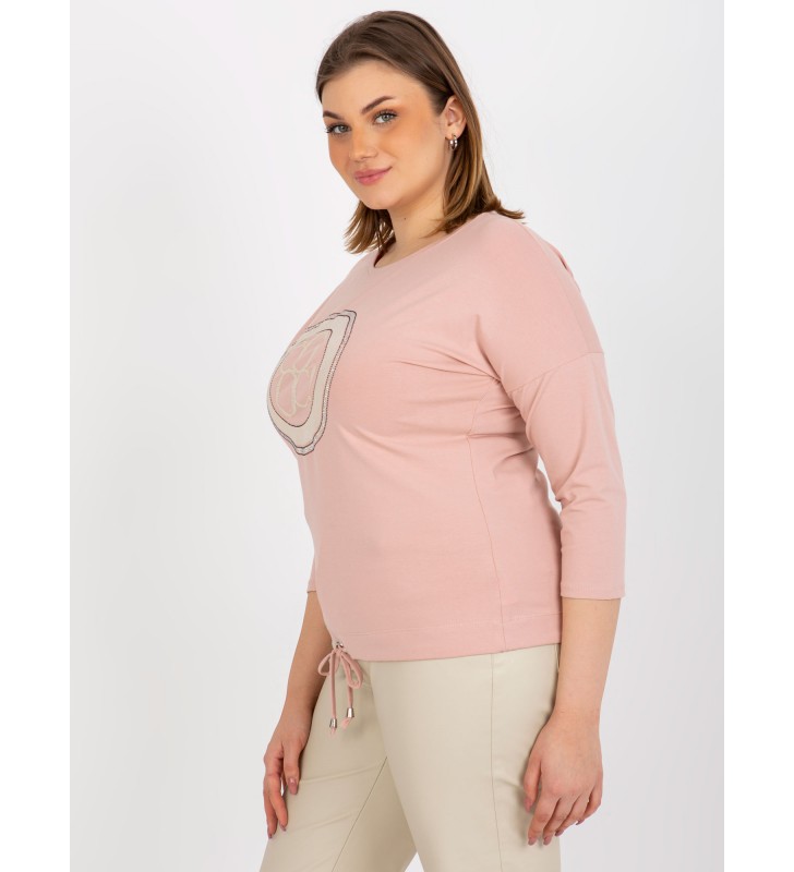 Bluzka plus size RV-BZ-8476.23X jasny różowy