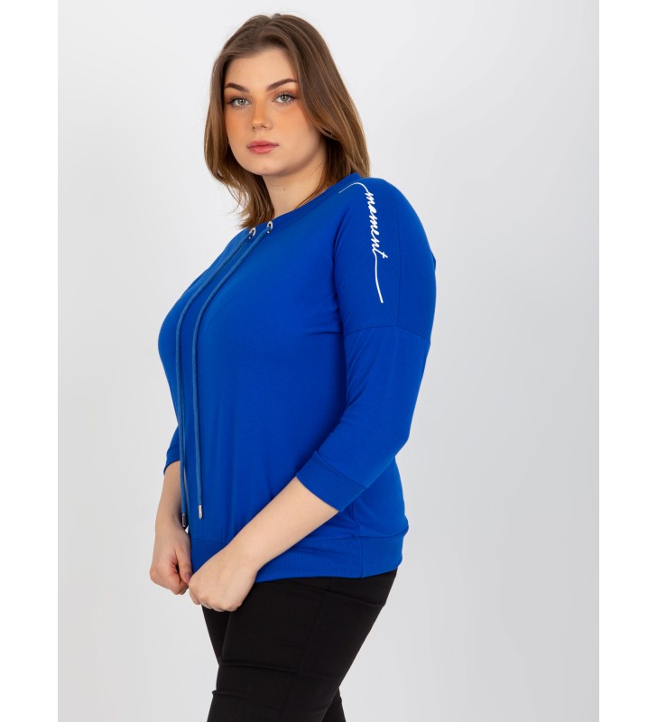 Bluzka plus size RV-BZ-8459.10X ciemny niebieski