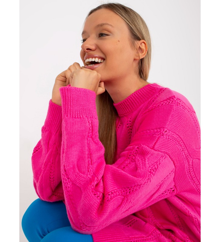 Sweter dzianinowa LC-SW-0297.35P fluo różowy